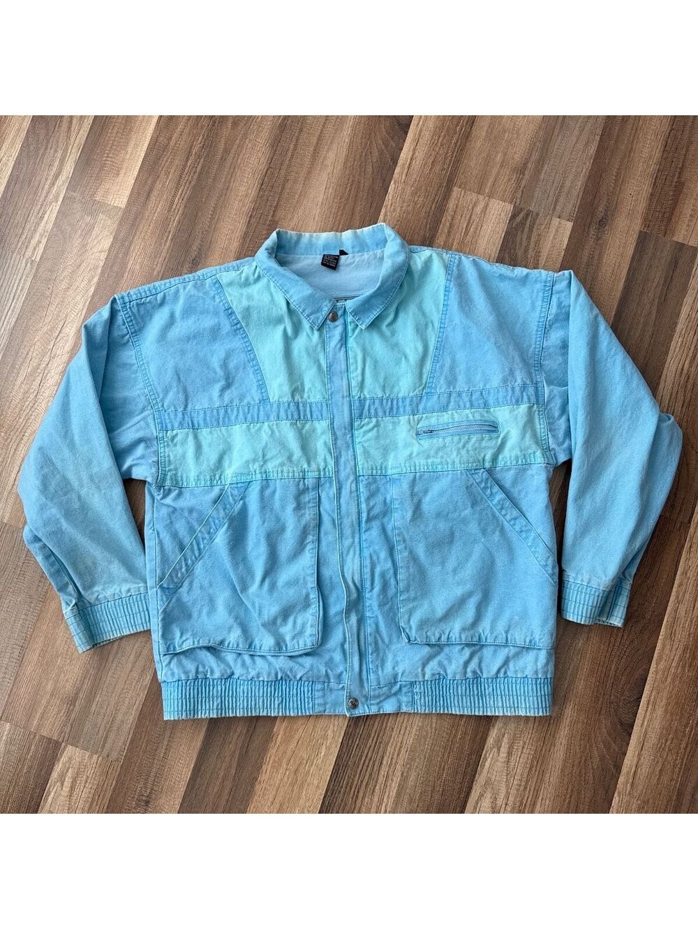 VTG 80s Gotcha Surf Jacket Large Blue Cotton USA Surfwear